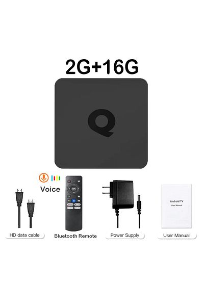 Choice EU Plug 2GB16GB Voice Remote Mortal Q1S Smart TV Box Android 10.0 Allwinner H313 Cortex A53 BT5.0 4K