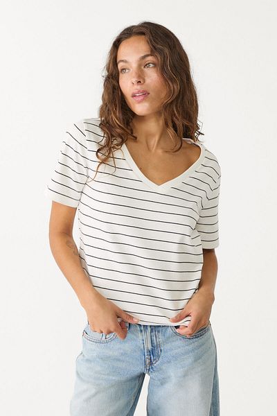 Stradivarius Basic heavy weight striped regular fit T-shirt