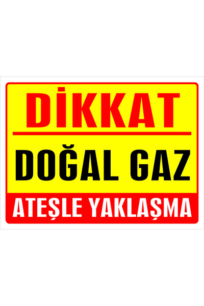 Dikkat Doğal Gaz Ateşle Yaklaşma Levha PVC foreks 2.8 20x30cm