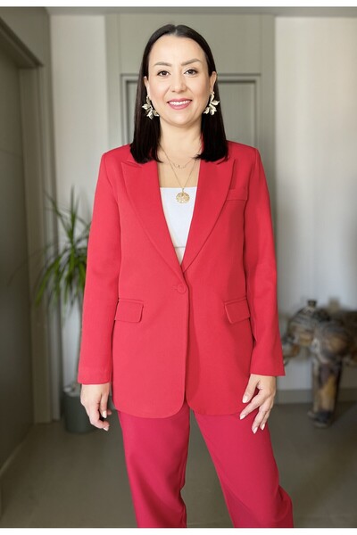 Butik Buttoned Padded Blazer Jacket with Pocket Detail