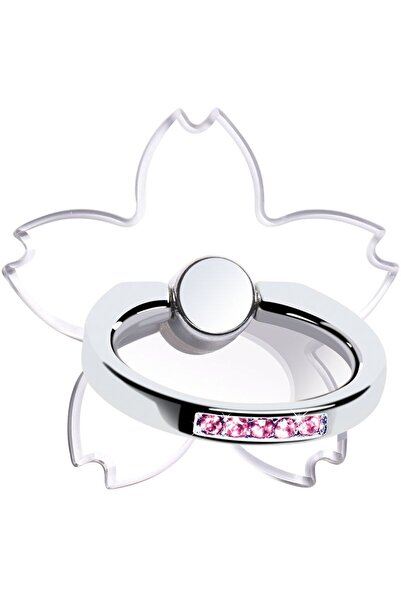 WSSHE Pink Sakura Transparent Cell Phone Ring Holder Stand 360°Degree Rotatio...