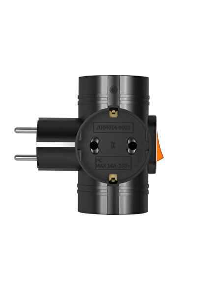 Choice موسع مقبس حائط مزدوج أسود اللون من الاتحاد الأوروبي مع مفتاح، محول مقب...