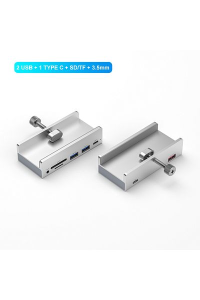 Choice موزع USB 3.0 بـ 6 منافذ، 2 USB 1 Type C SDTF 3.5 مع مصدر طاقة، محول موزع USB 3.0 بمشبك متعدد المنافذ
