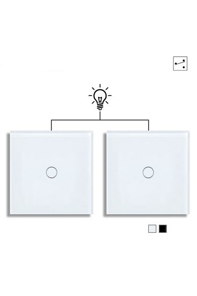Choice مفتاح إضاءة مزدوج يعمل باللمس من النوع 1 أبيض، ثنائي الاتجاه، مفتاح إض...