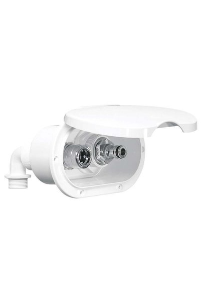 Nuova Rade Case W/water Inlet/outlet, Str. Conn. W/lid, White