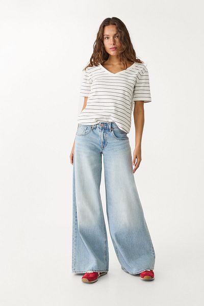 Stradivarius Basic heavy weight striped regular fit T-shirt