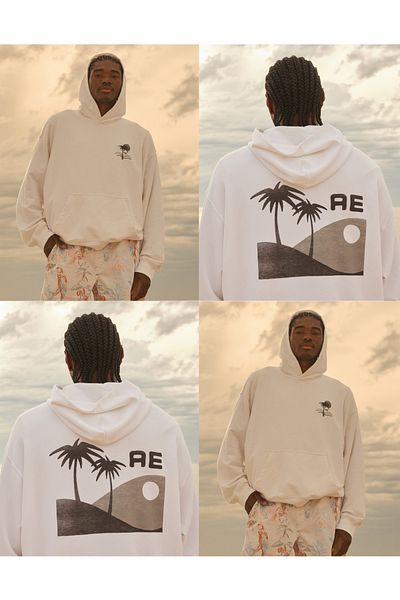 AMERICAN EAGLE AE Stretch Bonfire Graphic Hoodie