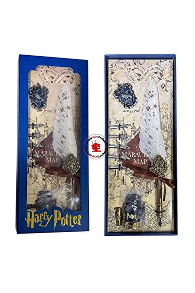 MJ TOYS Harry Potter Baskılı Özel Tasarım Divit Hokka Seti Masaüstü Tüylü Div...