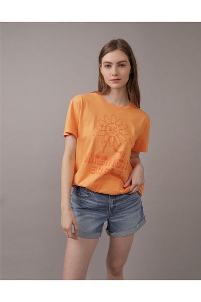 AMERICAN EAGLE تي شيرت AE برسومات بأكمام قصيرة