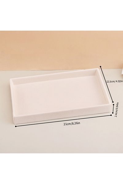 Choice WHITE Velvet Jewelry Tray Storage Drawer Small Stackable Beige Jewelry Boxes and Packaging Suitable