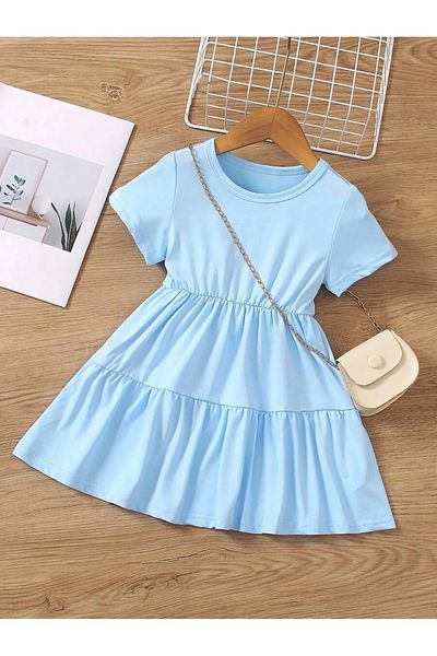 npLStore Rochie pentru copii cu maneca scurta din 3 piese