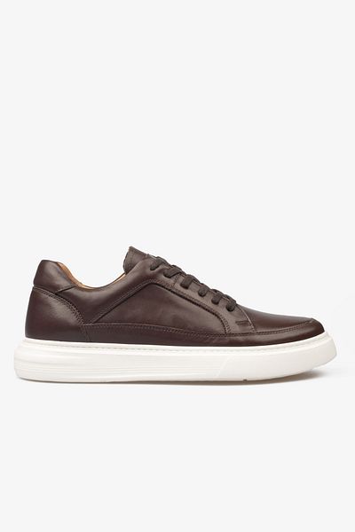 Barmea Ανδρικά παπούτσια Sneaker Γνήσιο δέρμα - 2401 Καφέ/λευκό 3154