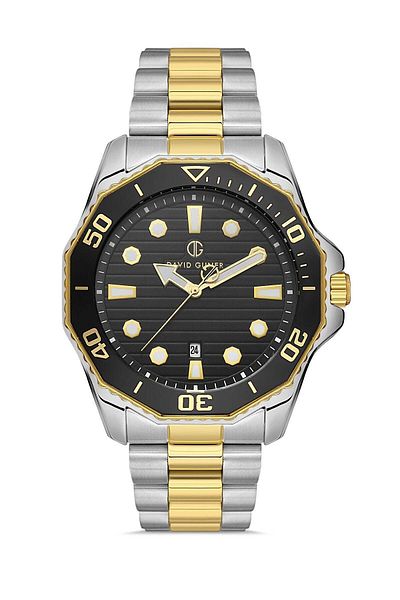 DAVID GUNER Yellow White Coated Black Dial Men's Wristwatch Dg-8394Ga-D2