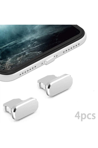 Choice فضي - 4 قطع 1-20 قطعة من قابس الشحن المعدني المضاد للغبار لجهاز IPhone...