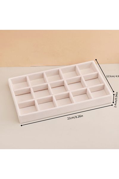 Choice Gray Velvet Jewelry Tray Storage Drawer Small Stackable Beige Jewelry Boxes And Packaging Suitable F