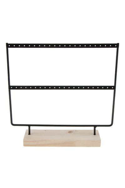 Choice Styleb-1 Earring Stand Wooden Base Jewelry Towel With Holes Hanging Jewelry Organizer Large Metal Ho