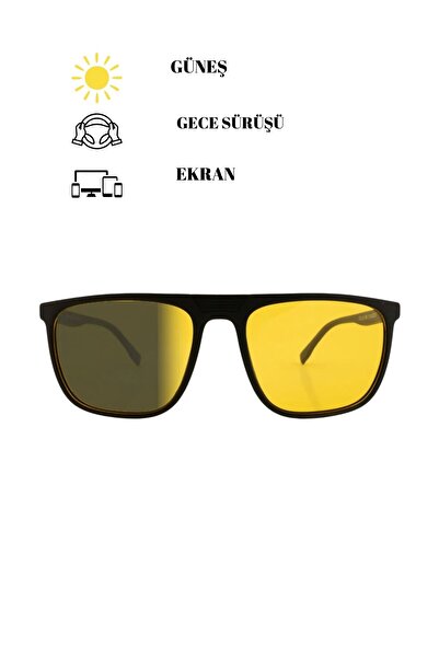 nana home art Yellow Lens Night Vision Driving Glasses-Retro Style