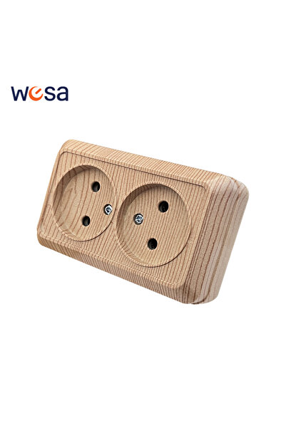 Choice3 EU 2 Socket Not Ground Wood Paint Wall Surface 2 Skets Plugs EU Exter...