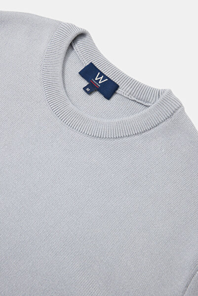 W Collection Gray Crew Neck Long Sleeve Sweater