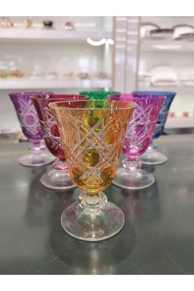 P&ORA PREMIUM KITCHEN PRODUCTS كأس ماء كريستال بورا صوفيا بـ 6 ألوان بني