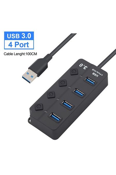Choice 4 Port HUB USB 3.0 Hub USB Hub 2.0 Multi USB Splitter Hub 100cm Long cable Multiple Expander for Com