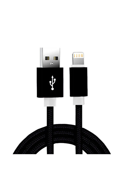 Choice كابل شاحن USB مضفر من النايلون المعدني باللون الأسود بطول 1 متر لهاتف ...