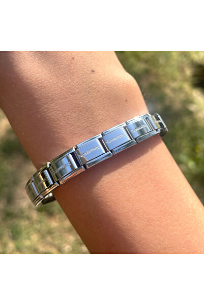 Necati Gün Yazılı Charm Çelik Bileklik