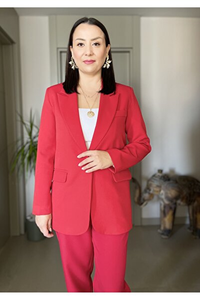 Butik Buttoned Padded Blazer Jacket with Pocket Detail