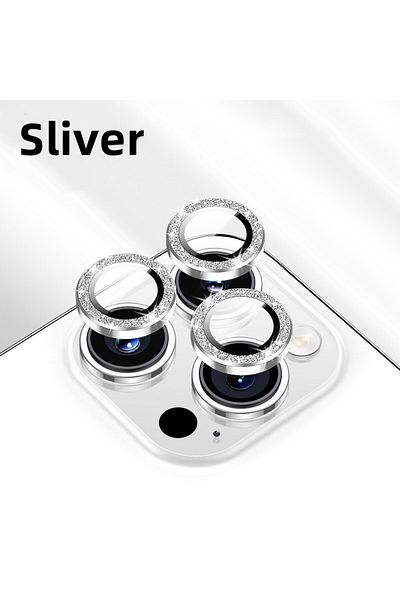 KingZeYi 14 14Plus (2PCS) Sliver 1set Glitter Bling Camera Protector for iPhone 15 14 13 12 11 Pro Max Plus S