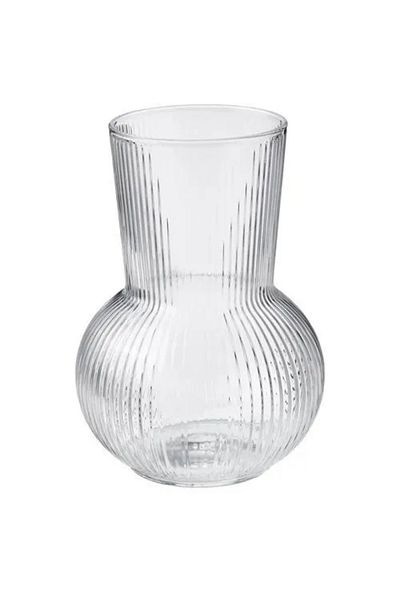 IKEA Premium Προϊόν Μικρό Μέγεθος 17 εκ. Στρογγυλό Μοντέρνο Γυάλινο Βάζο με μοτίβο