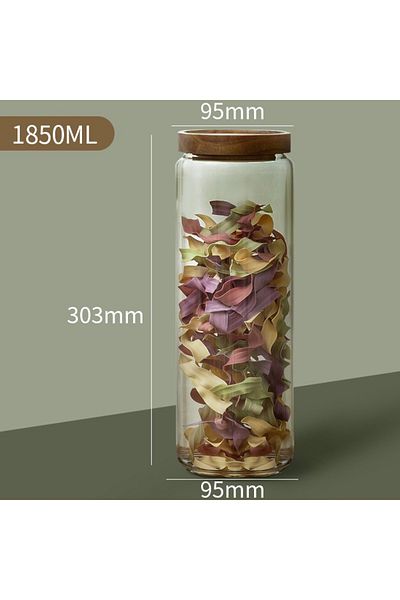 Choice E Wood Lid Glass Airtight Canister Kitchen Storage Bottles Jars Food Container Grains Tea Coffee Be.