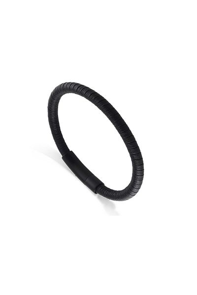 Necati Gün Ars057 Men's Leather Steel Bracelet