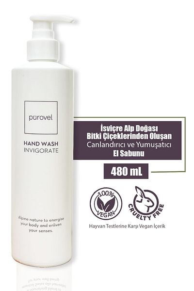 Pürovel Invigorate Hand Wash 480 ml - Revitalizing and Softening Hand Soap