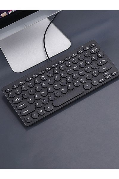 Choice لوحة مفاتيح كمبيوتر محمول سوداء، واجهة USB، لوحة مفاتيح سلكية صغيرة صامتة للكمبيوتر المكتبي