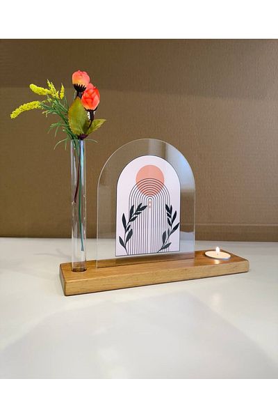 NO ON ATÖLYE Mumlu, Ireko Tree Base, Oval Form Plexi Frame (Comes with Photo Card.)