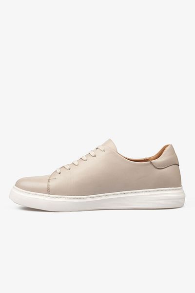 Barmea Ανδρικά παπούτσια Sneaker - Δέρμα λιπάσματος 2201 Μπεζ/Λευκό 3154