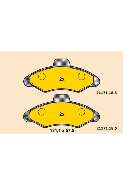 Ön Balata Fişsiz Ford Escort 1.3ı-1.6ı-1.8 90-95 Sekmansız (18 MM)
