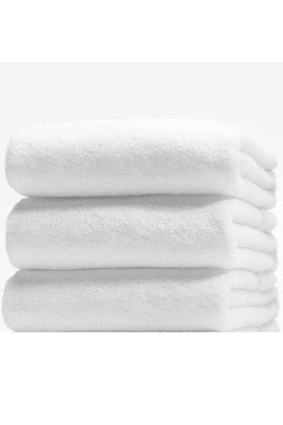 S&R 3 τεμάχια 90x150 εκ. Luxury White Πετσέτα μπάνιου ξενοδοχείου 650 γραμμάρια 100% βαμβάκι
