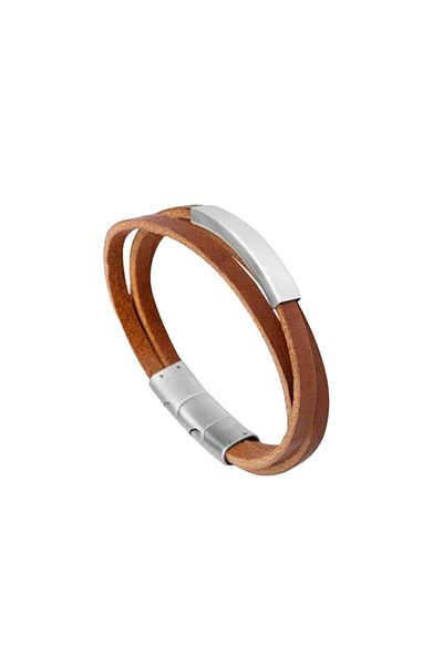 Necati Gün Ars073 Men's Leather Steel Bracelet