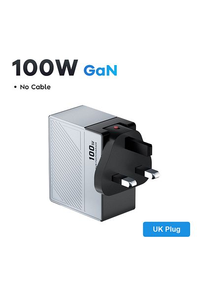 Choice UK Plug 100W GaN Charger PD QC USB Fast Charger Type C Quick Charging USB C Phone Charger for iPhone