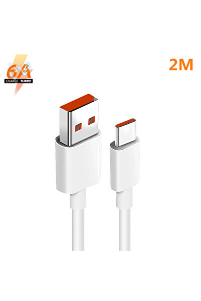 Xiaomi كابل شحن سريع 6A 120W بحد أقصى 2 متر 6A 120W USB Type C Turbo لـ Redmi 13 12 11 10 Pro Super Poco