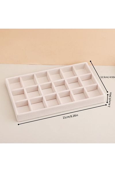 Choice Red Velvet Jewelry Tray Storage Drawer Small Stackable Beige Jewelry Boxes And Packaging Suitable Fo