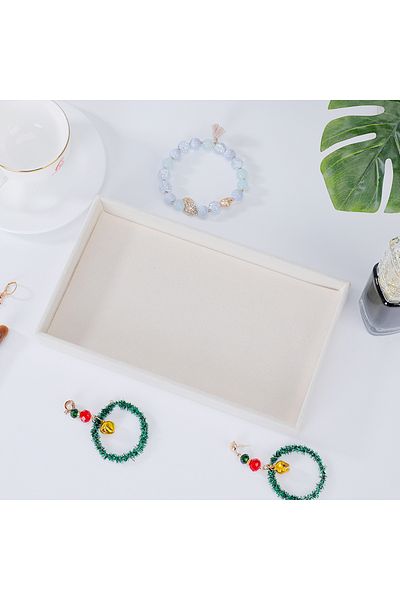 Choice Empty Pallet 1pc, Flocking Jewelry Box Jewelry Tray, Color: Beige