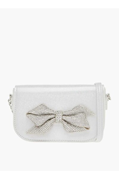 Celeste Celeste Bow Embellished Crossbody Bag with Chain Detail Strap and Flap Closure