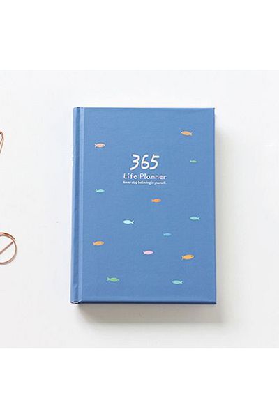 Choice Blue 365 Planner Notebook Colorful Inner Page Illustration Daily Yearly Plan Diary Book Record Life