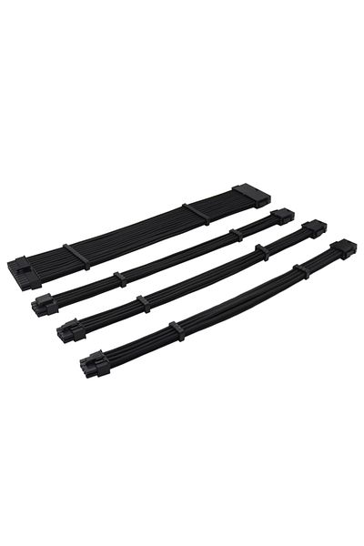 Choice 30cm Black 18AWG Power Supply Sleeved Cable /24pin ATX /4+4pin EPS /2 x 6+2pin PCI-E PSU Extension C