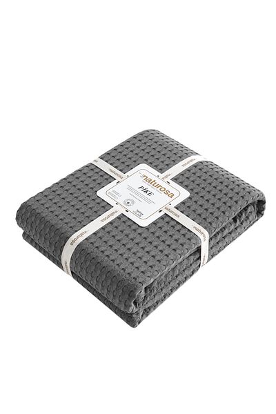 Naturosa Single Gray Color Waffle Pike 100% Cotton 160 X 220 cm