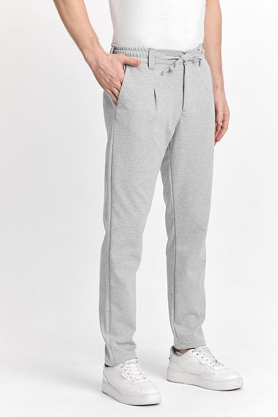 DAMGA JEANS Men's Comfortable Elastic Loose Classic Gray Trousers