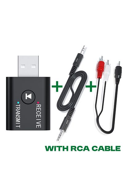 Choice With RCA Cable 2 In 1 Bluetooth 5.0 Audio Receiver Transmitter 3.5mm AUX USB Stereo Music Wireless A