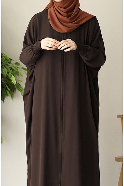 suhneva Didar Bat Sleeve Abaya Ferace Dark Brown
